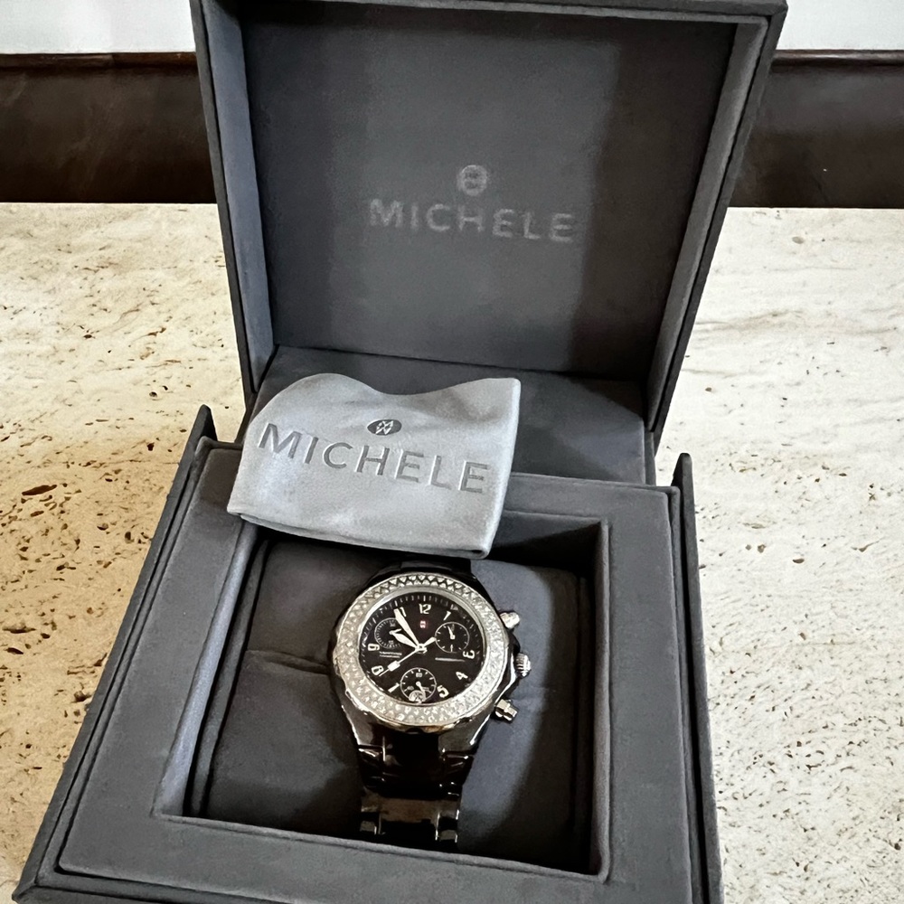 Women’s Michele Tahitian Chocolate Diamond Brown Ceramic Watch